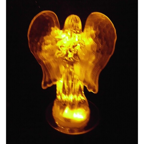 The Glass Gallery Crystal Collection Glass Angel with Light Up Base 7.5 Inch - Picture 2 of 4